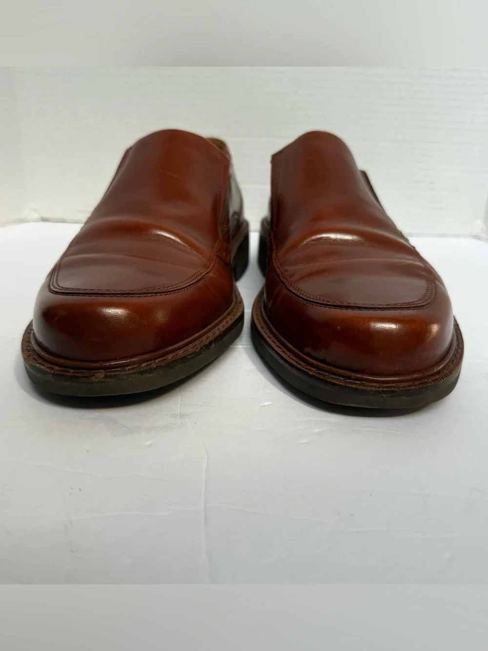 ECCO Men's Cognac Holton Slip-On Leather Business Loafers-Size 44 US 10/10.5